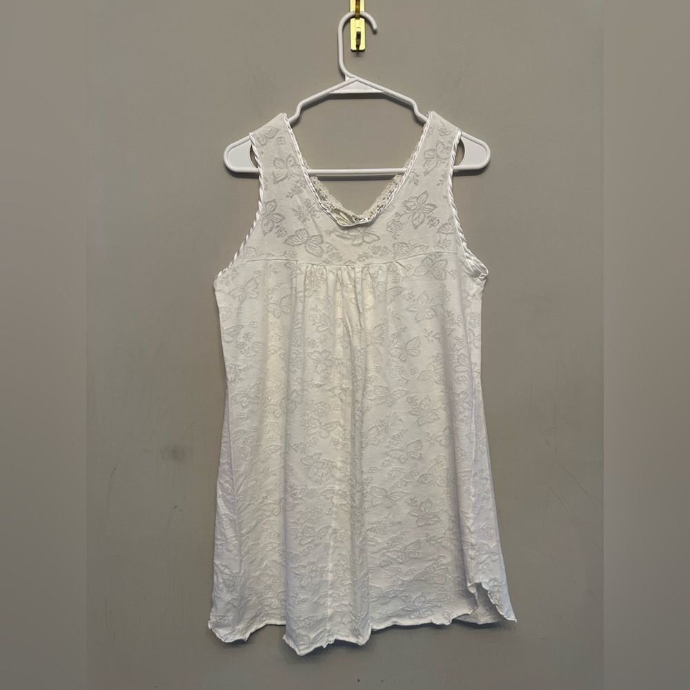 Vintage Y2K Era White/Cream Butterfly Embroidered Lace Slip Dress Medium - Picture 7 of 8